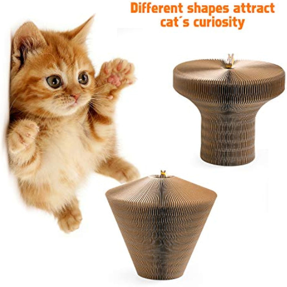 Collapsible Round Cardboard Pet Scratcher And Lounge Bed