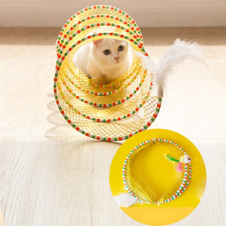 Foldable Pet Tunnel Toy For Storage And Interactive Play