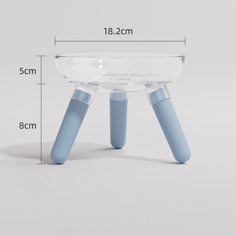Transparent Glass Pet Feeding Bowl Anti Knock Water Food Dish