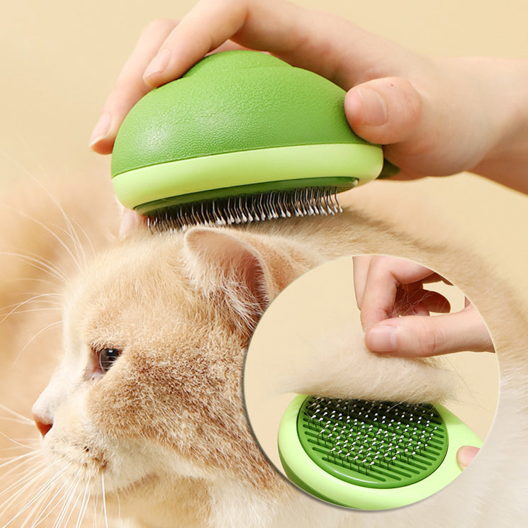 Avocado Shaped Pet Grooming Brush Stainless Steel Hair Remover