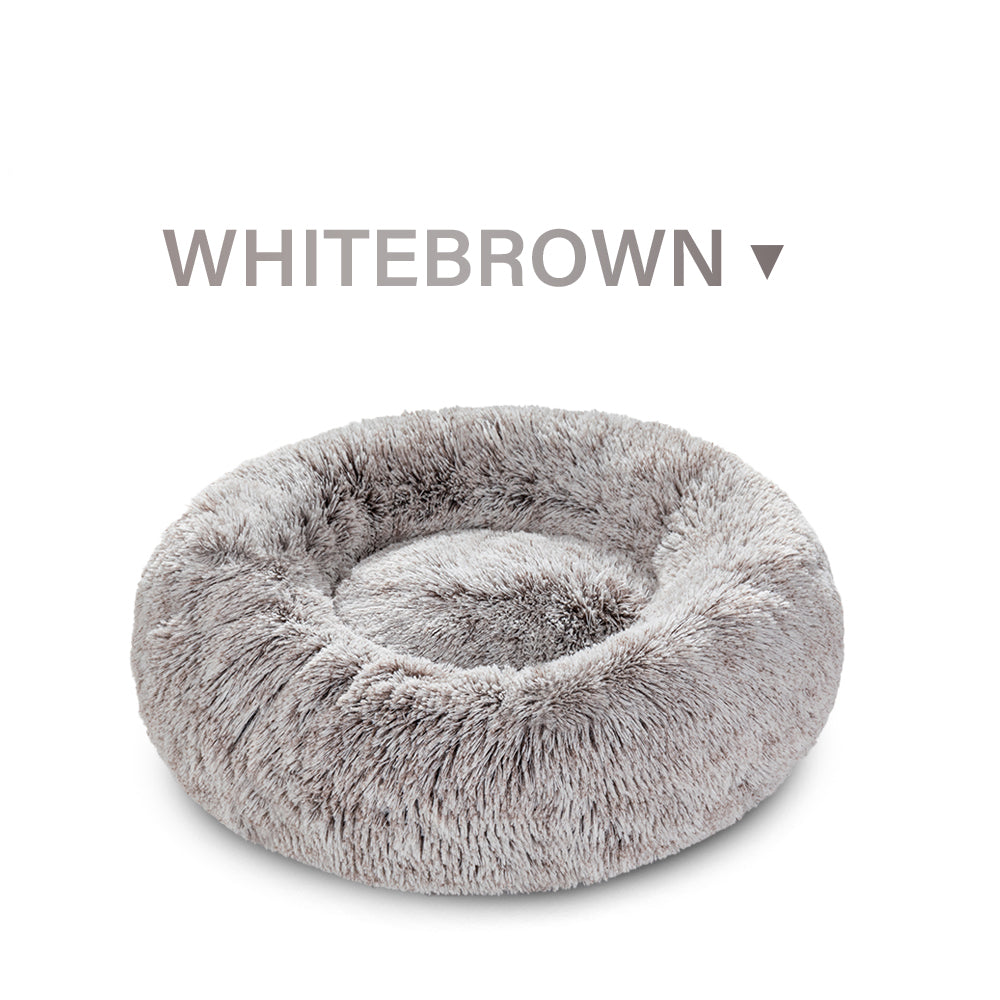 Indoor Round Donut Pet Bed Soft Washable Comfortable Design