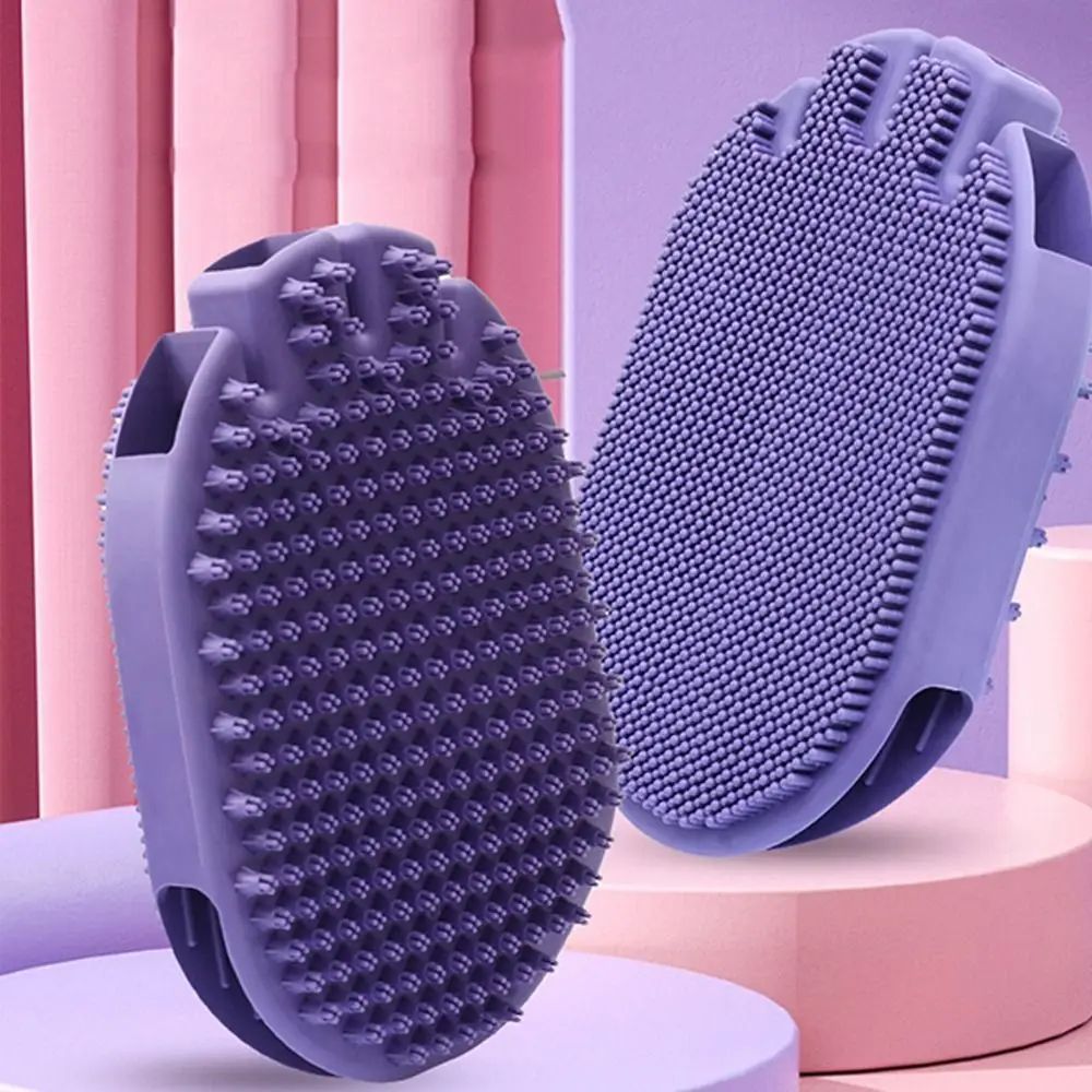 Dual-Sided Pet Shampoo and Massage Grooming Brush
