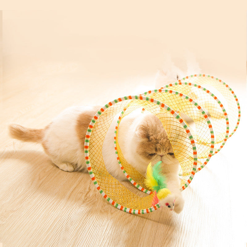 Foldable Pet Tunnel Toy For Storage And Interactive Play