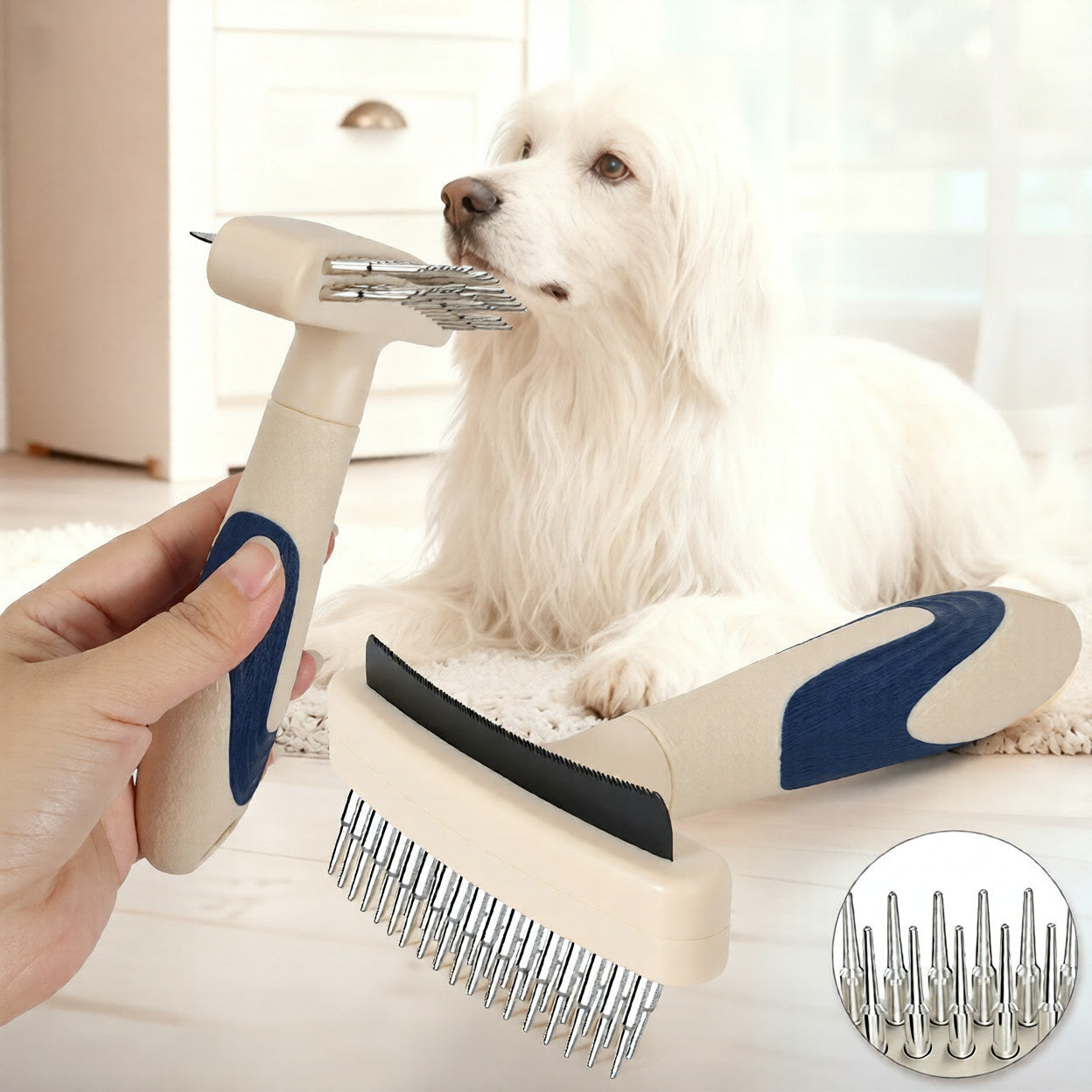 Pet Grooming Brush Hair Removal Detangling Fur Tool