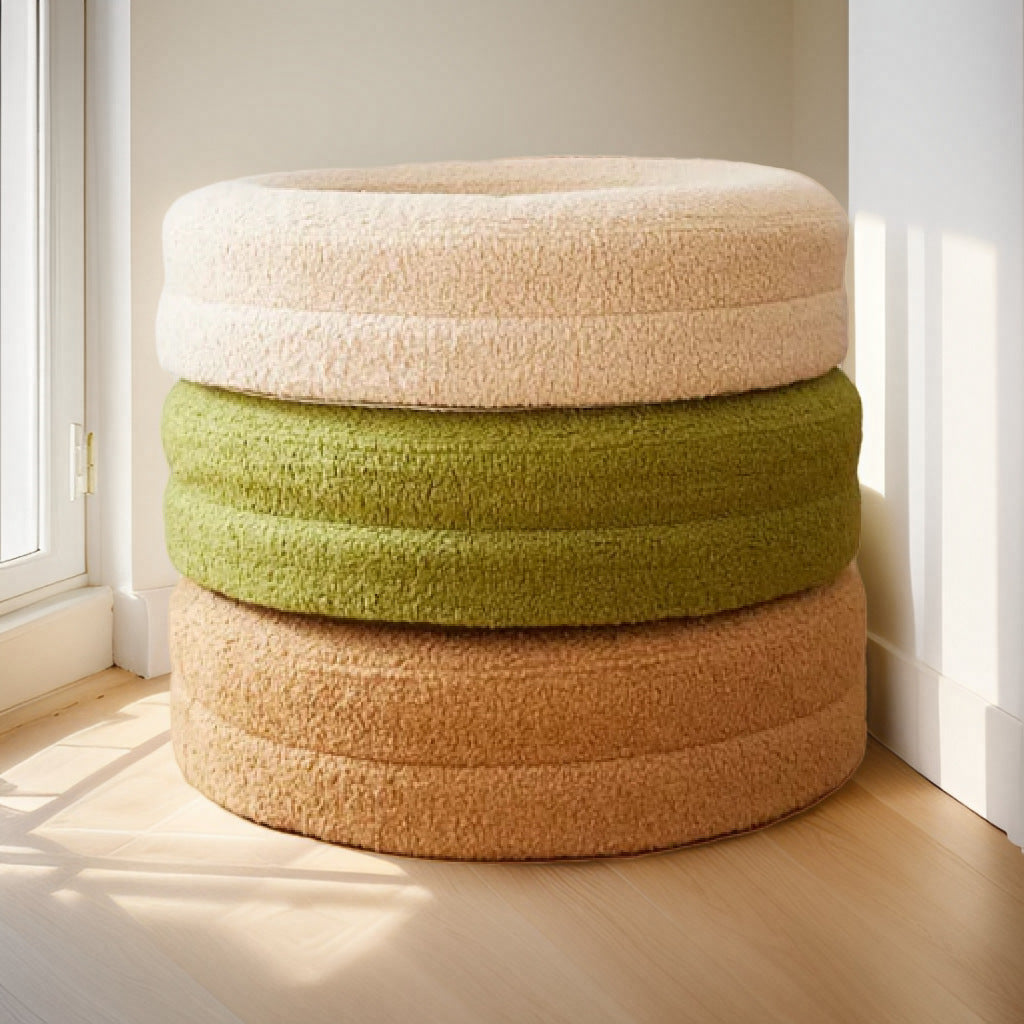 Solid Color Round Pet Bed Comfortable Household Design