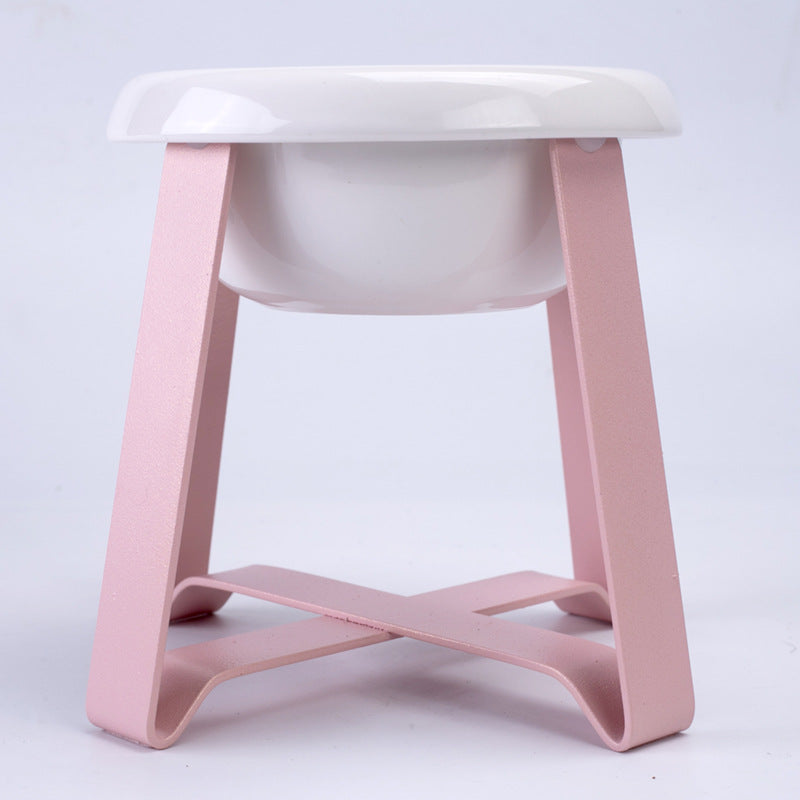 Creative Non-Slip Pet Bowl With Iron Stand 2-In-1 Feeder