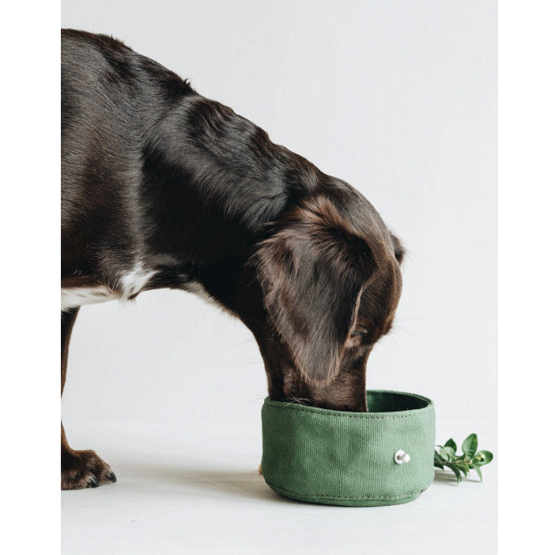 Portable Folding Pet Bowl With Water Storage Travel Feeding Bag
