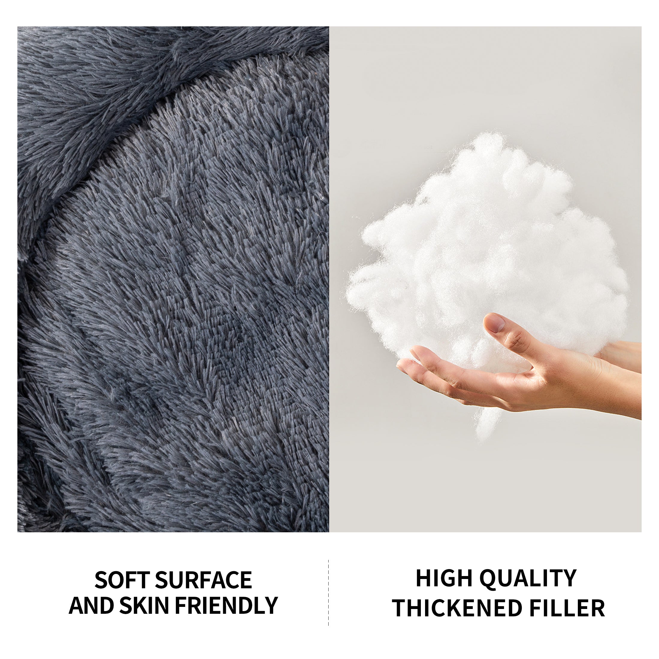 Indoor Round Donut Pet Bed Soft Washable Comfortable Design
