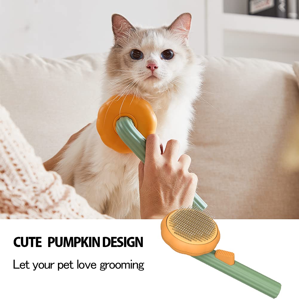 Self-Cleaning Pet Slicker Brush For Removing Loose Hair And Mats
