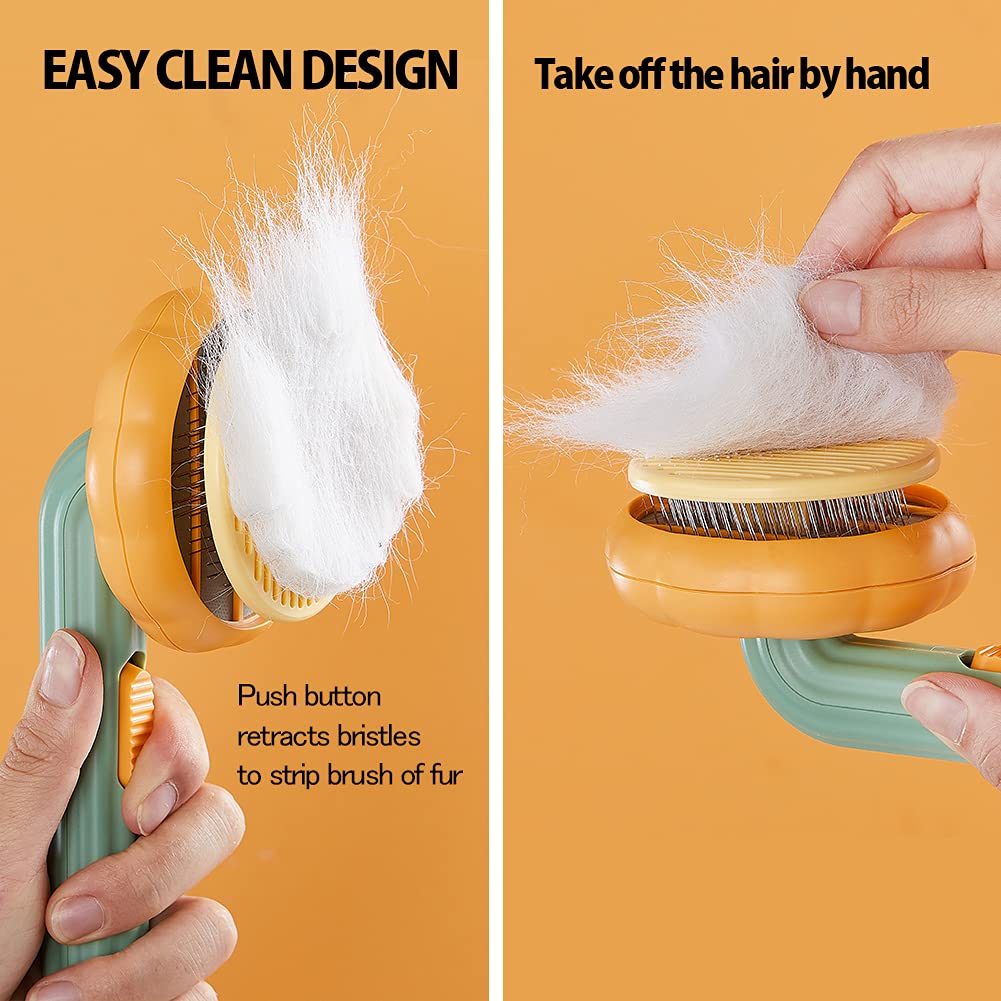 Self-Cleaning Pet Slicker Brush For Removing Loose Hair And Mats