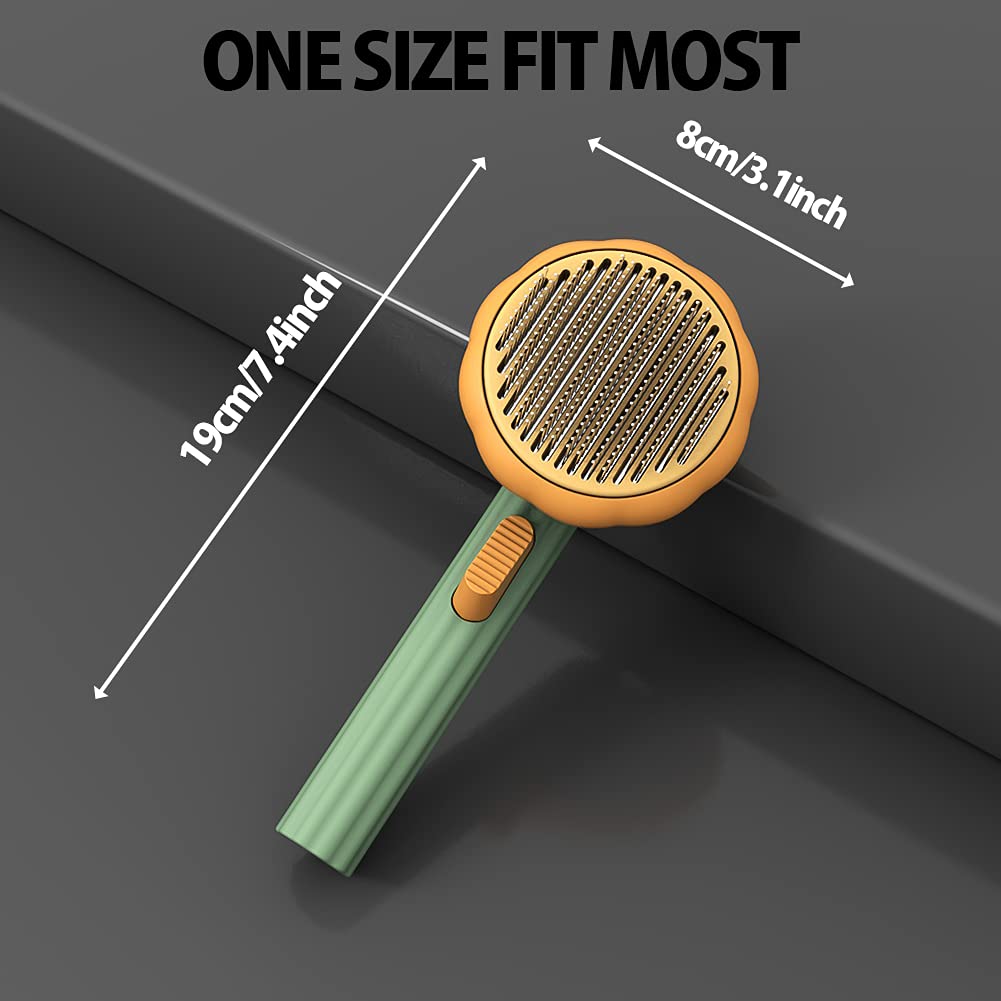 Self-Cleaning Pet Slicker Brush For Removing Loose Hair And Mats