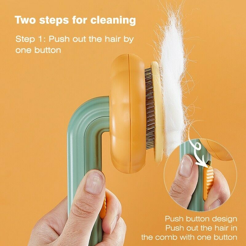 Self-Cleaning Pet Slicker Brush For Removing Loose Hair And Mats