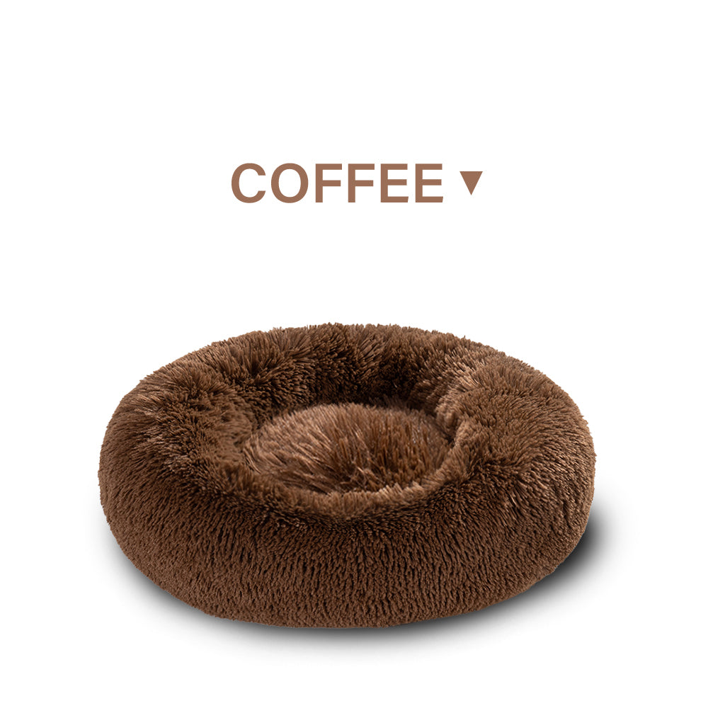Indoor Round Donut Pet Bed Soft Washable Comfortable Design