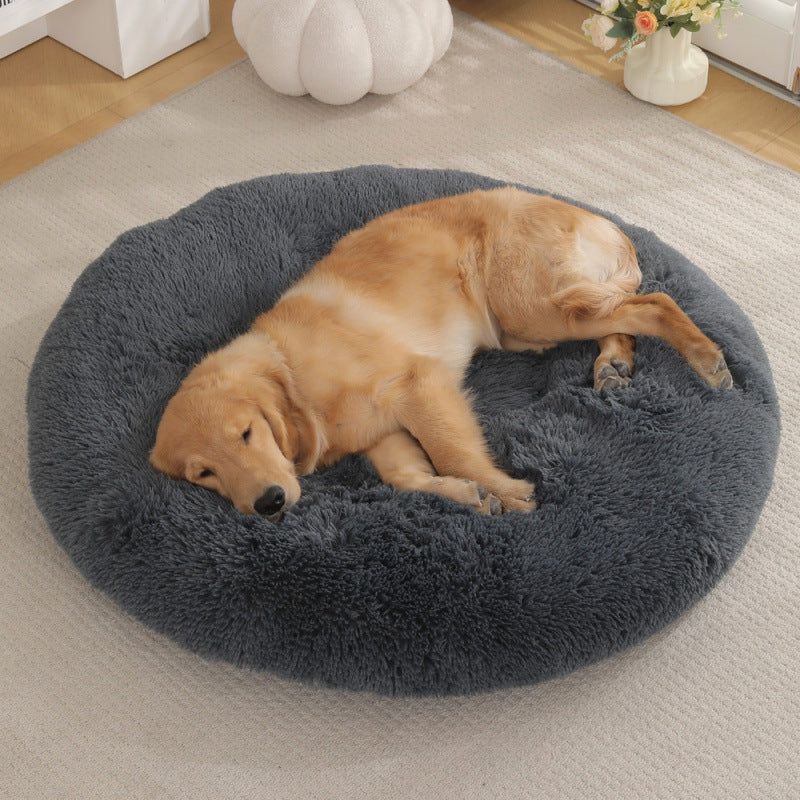 Round Plush Pet Mat Soft Cozy Indoor Bed