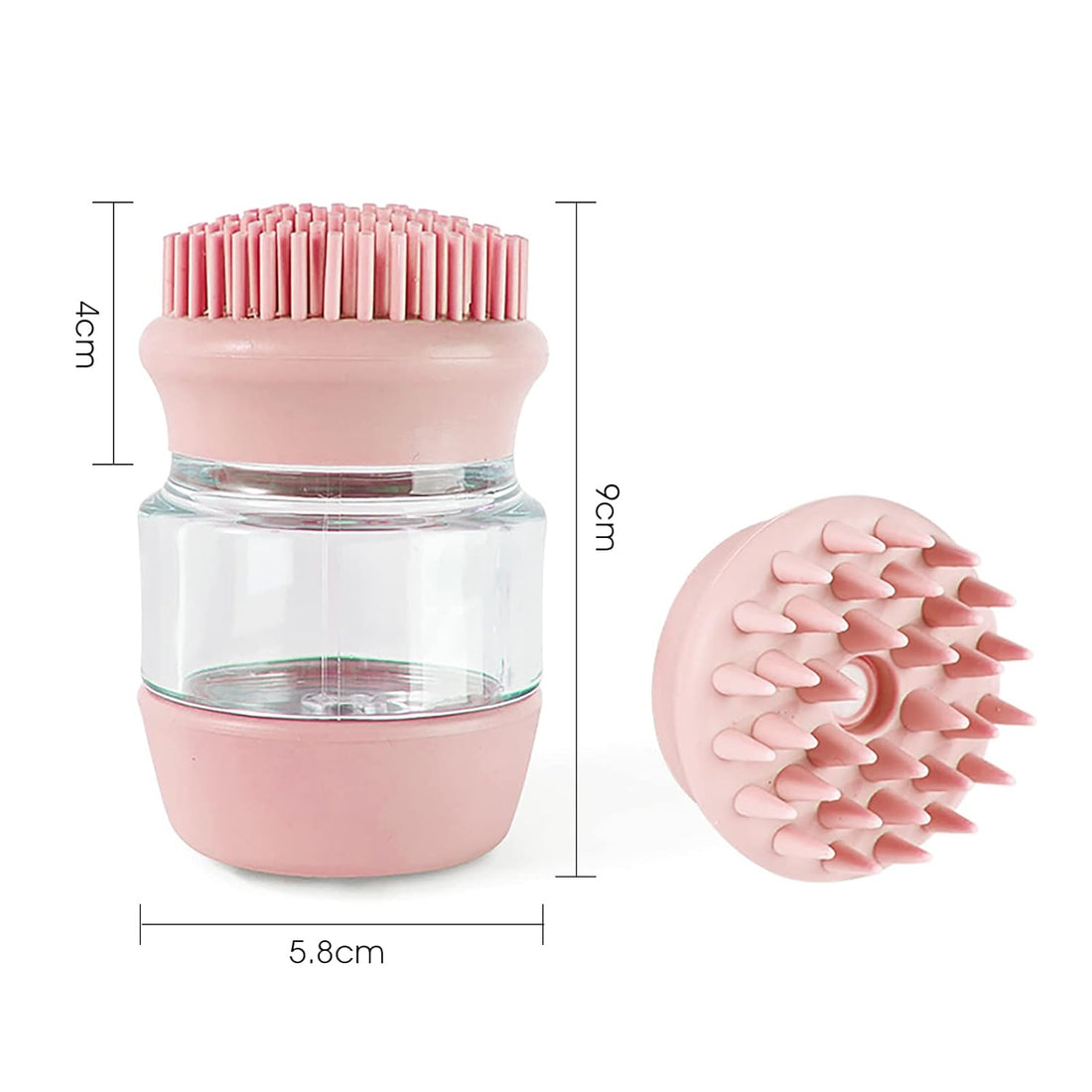 Silicone Pet Grooming and Bath Brush With Shampoo Dispenser