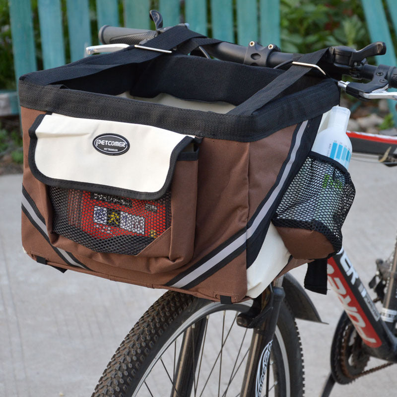 Removable Front Bicycle Basket Carrier for Small Pets