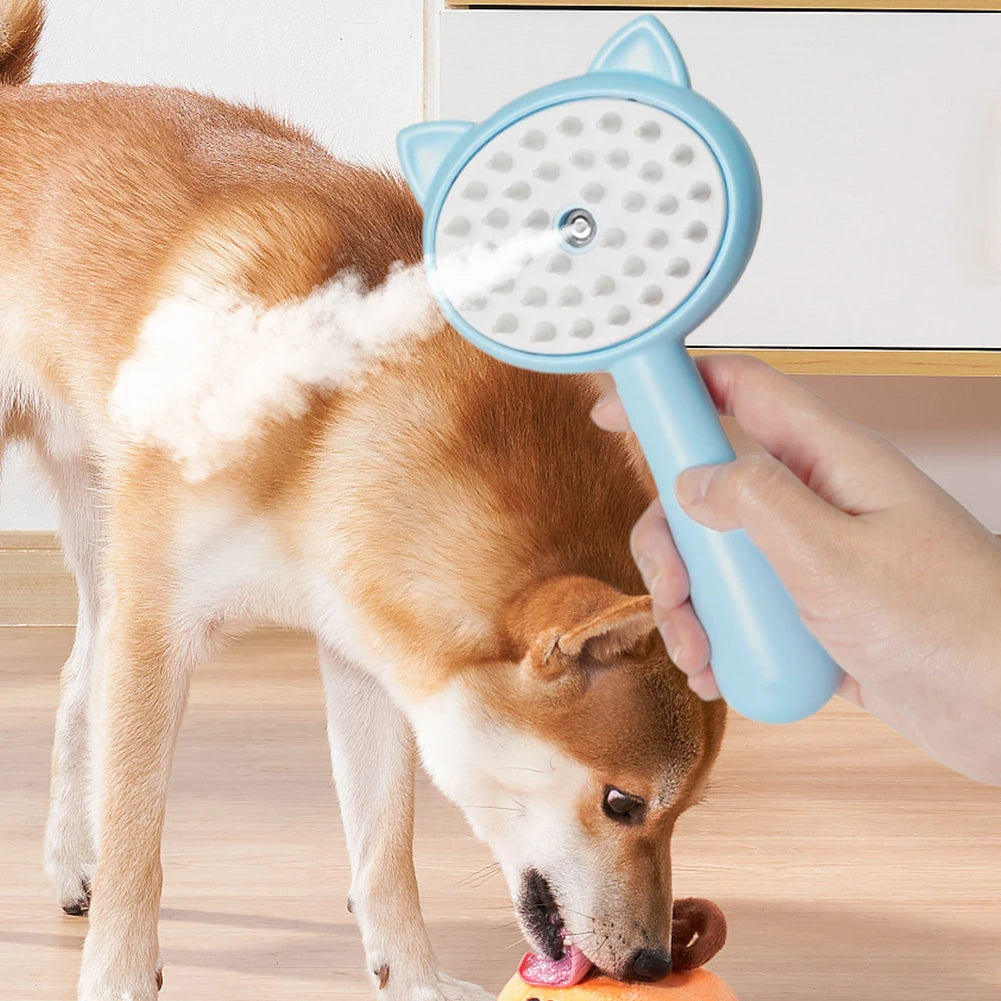 Rechargeable Pet Grooming Brush With Mist Self Cleaning Slicker