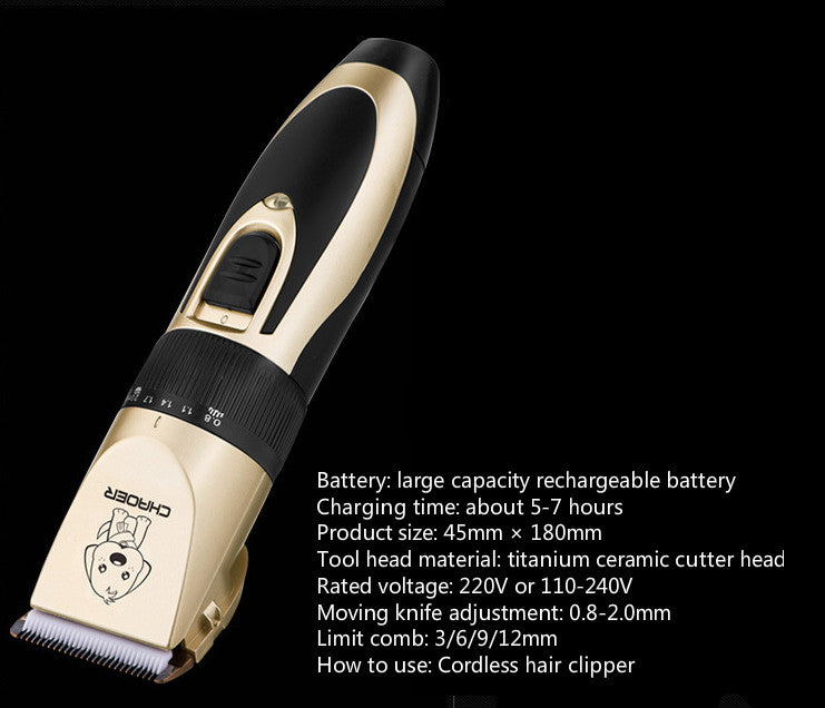 Professional Electric Pet Grooming Kit With Hair Trimmer And Nail Clippers