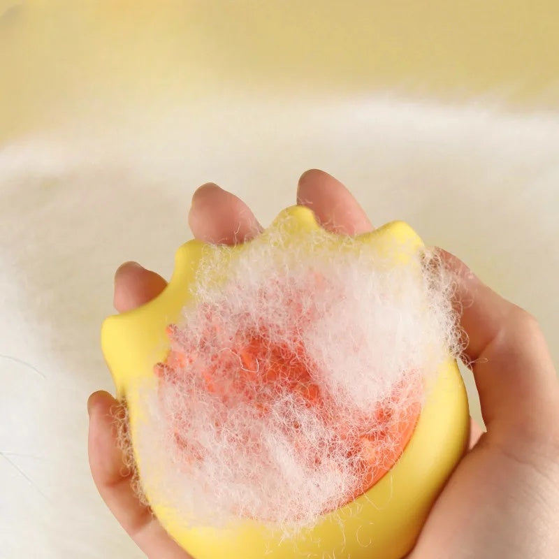 Pet Bath and Massage Brush with Shampoo Dispenser