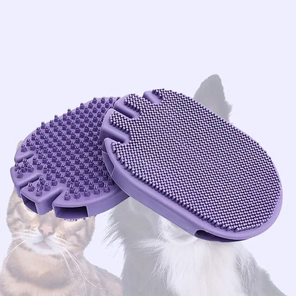 Dual-Sided Pet Shampoo and Massage Grooming Brush