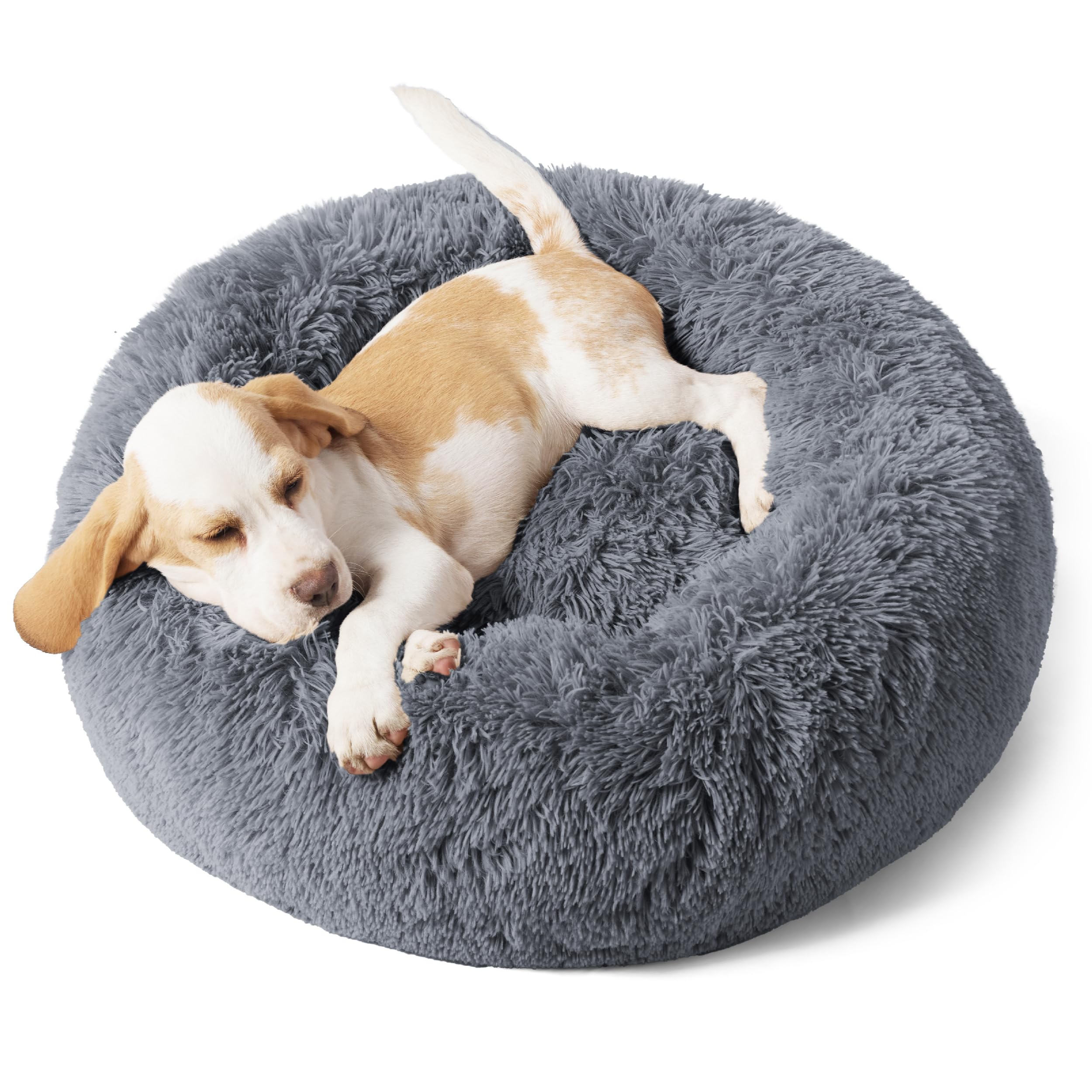 Indoor Round Donut Pet Bed Soft Washable Comfortable Design