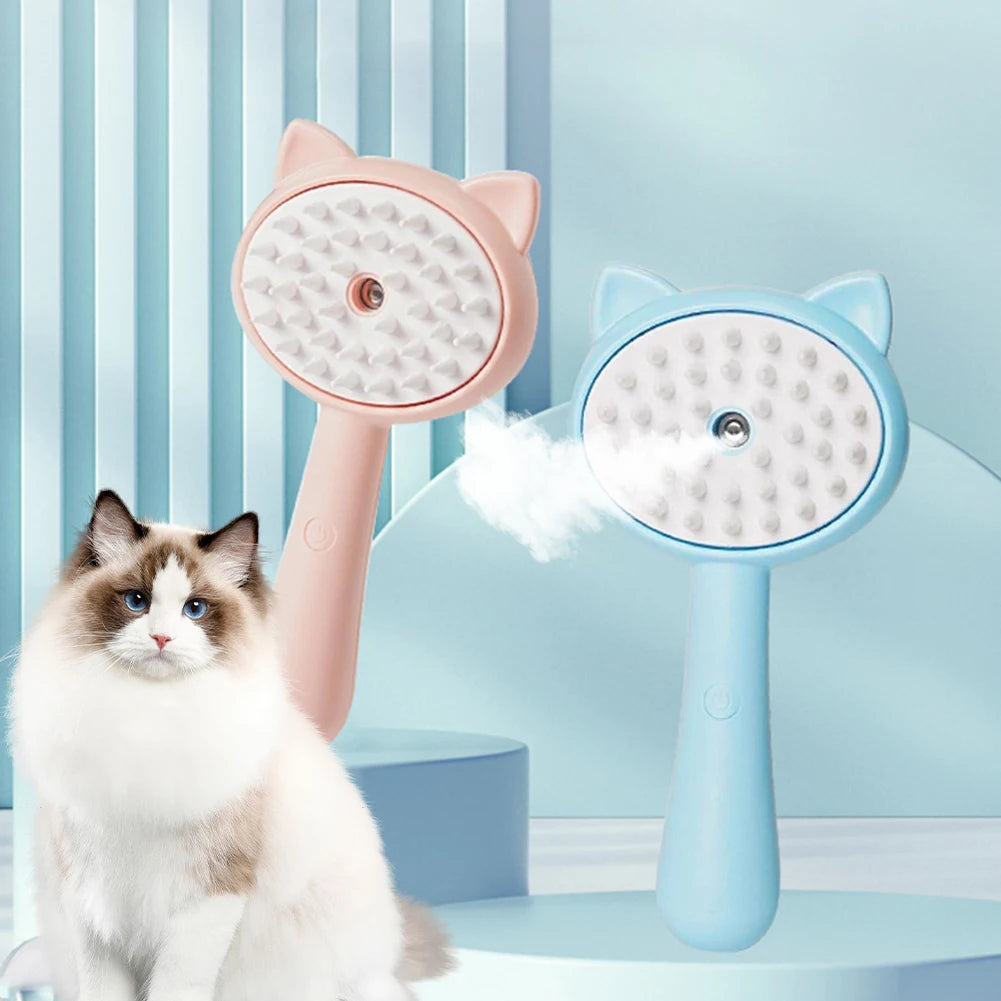 Rechargeable Pet Grooming Brush With Mist Self Cleaning Slicker