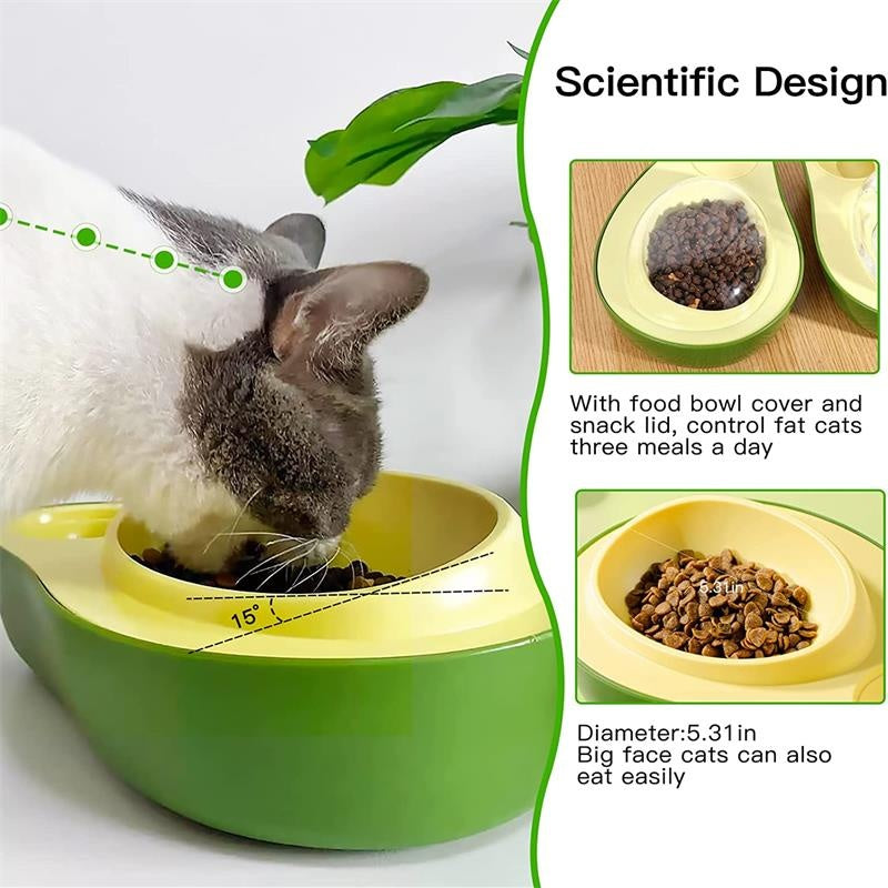 Automatic Pet Water Bottle And Slow Feeding Bowl Avocado Shape