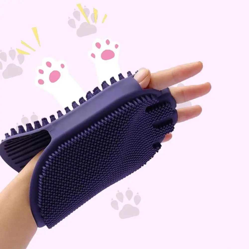Dual-Sided Pet Shampoo and Massage Grooming Brush