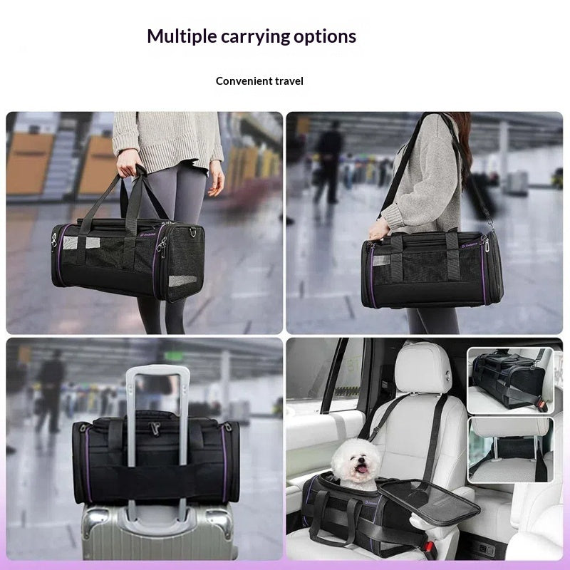 Portable Soft Expandable Pet Carrier Travel Bag With Extra Space