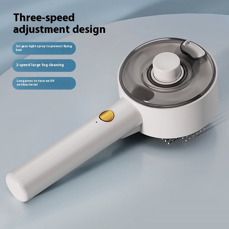 Self Cleaning Pet Grooming Brush Steam Hair Remover Tool