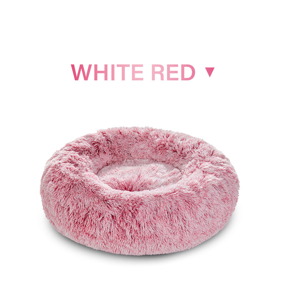 Indoor Round Donut Pet Bed Soft Washable Comfortable Design