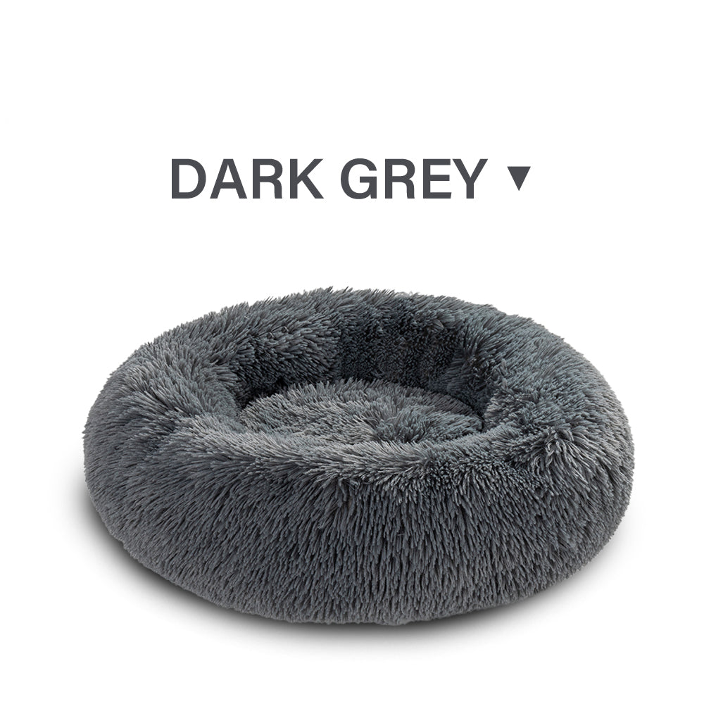 Indoor Round Donut Pet Bed Soft Washable Comfortable Design