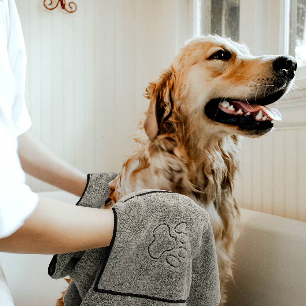 Super Absorbent Large Dog Puppy Bathrobe Soft Pet Towel