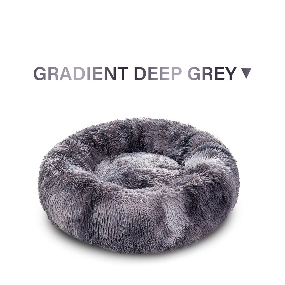 Indoor Round Donut Pet Bed Soft Washable Comfortable Design