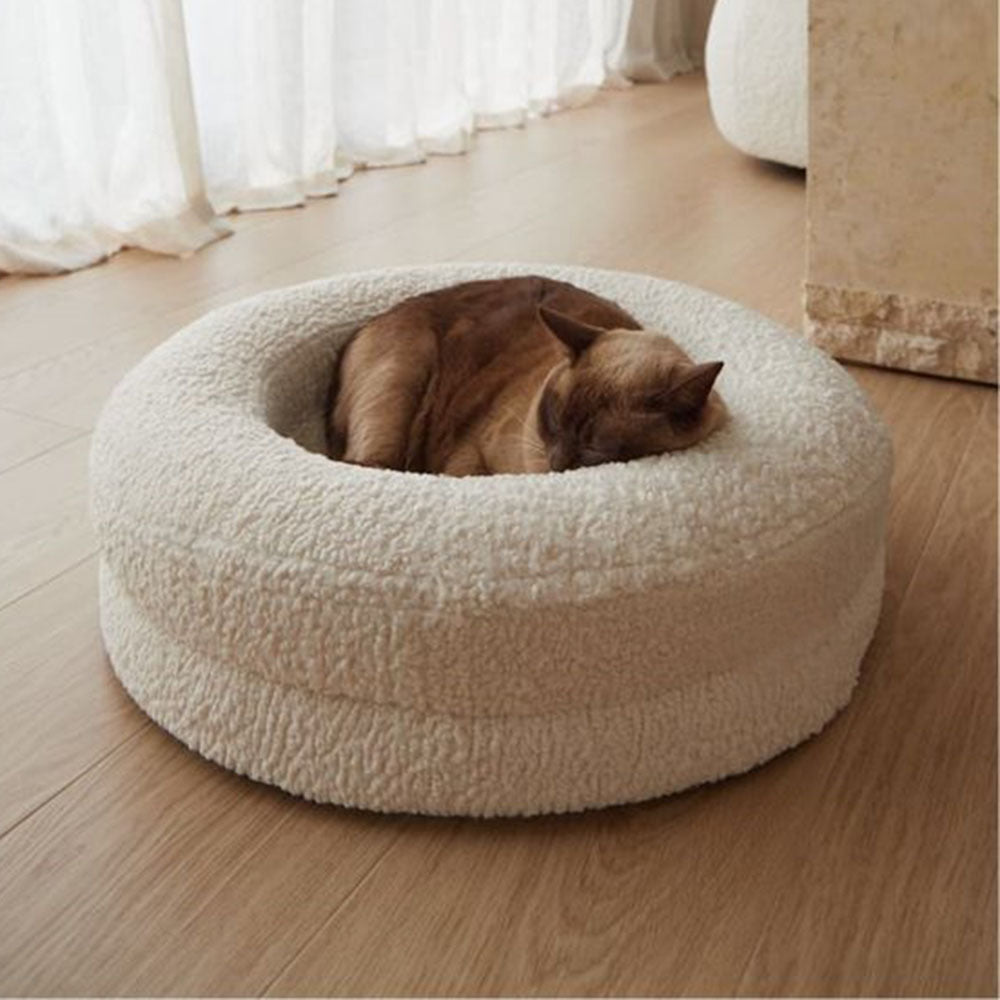Solid Color Round Pet Bed Comfortable Household Design