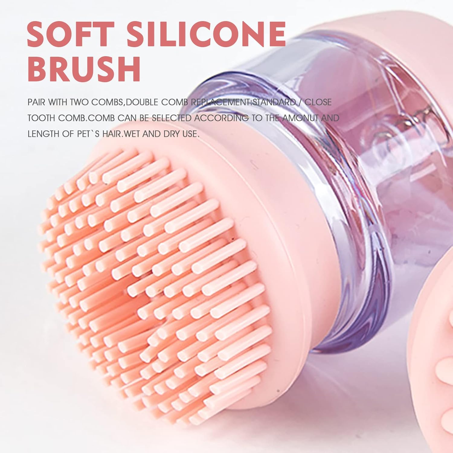 Silicone Pet Grooming and Bath Brush With Shampoo Dispenser