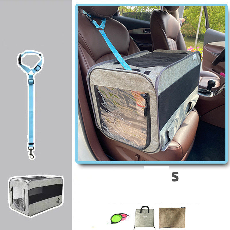 Portable Folding Pet Carrier Bag Travel Bag With Safety Zippers