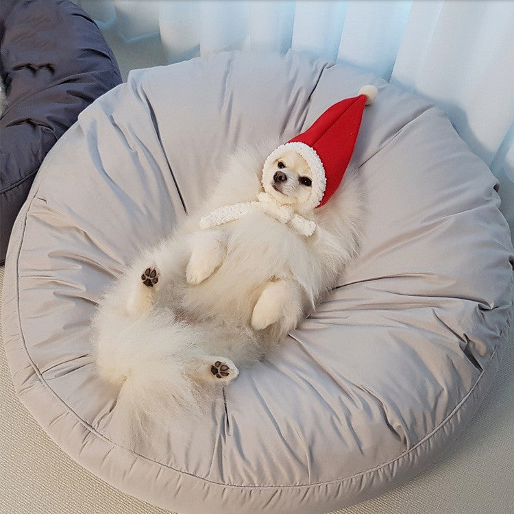 Large Round Pet Bed Moisture and Dust Resistant Washable Cushion