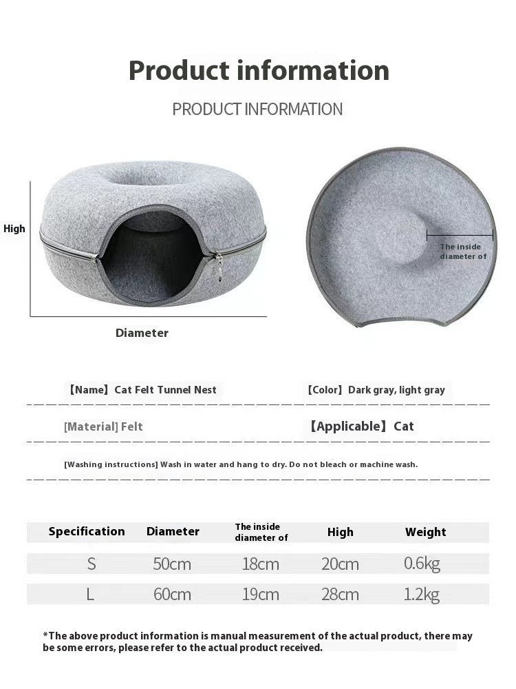 Comfortable Round Pet Tunnel Bed