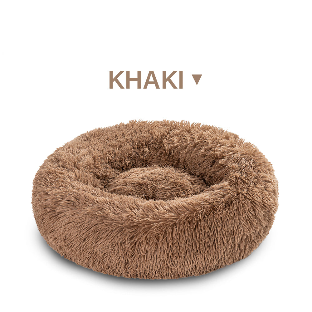 Indoor Round Donut Pet Bed Soft Washable Comfortable Design