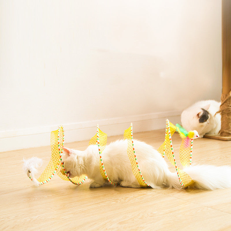 Foldable Pet Tunnel Toy For Storage And Interactive Play
