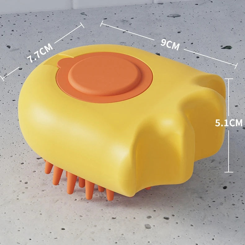 Pet Bath and Massage Brush with Shampoo Dispenser
