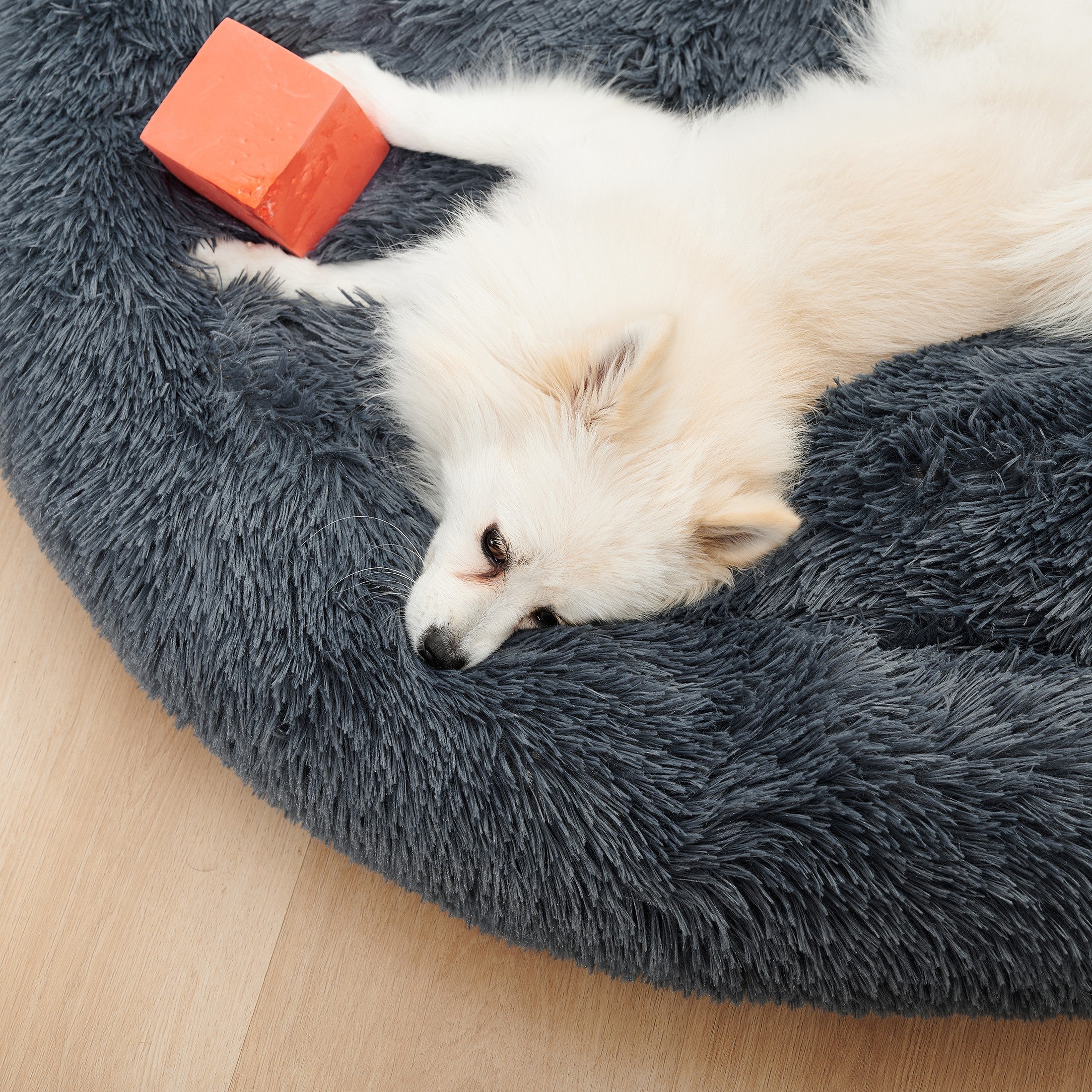 Indoor Round Donut Pet Bed Soft Washable Comfortable Design