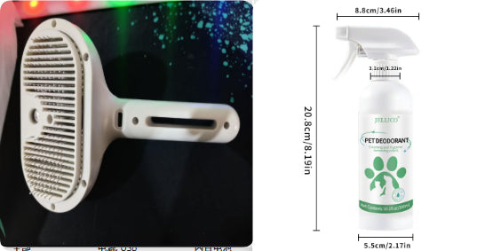Self-Cleaning Pet Hair Remover Brush With Dematting Comb