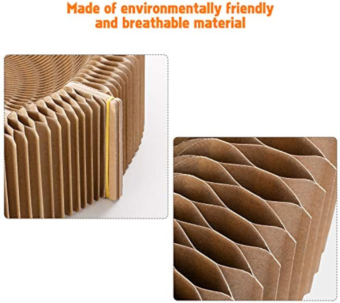 Collapsible Round Cardboard Pet Scratcher And Lounge Bed