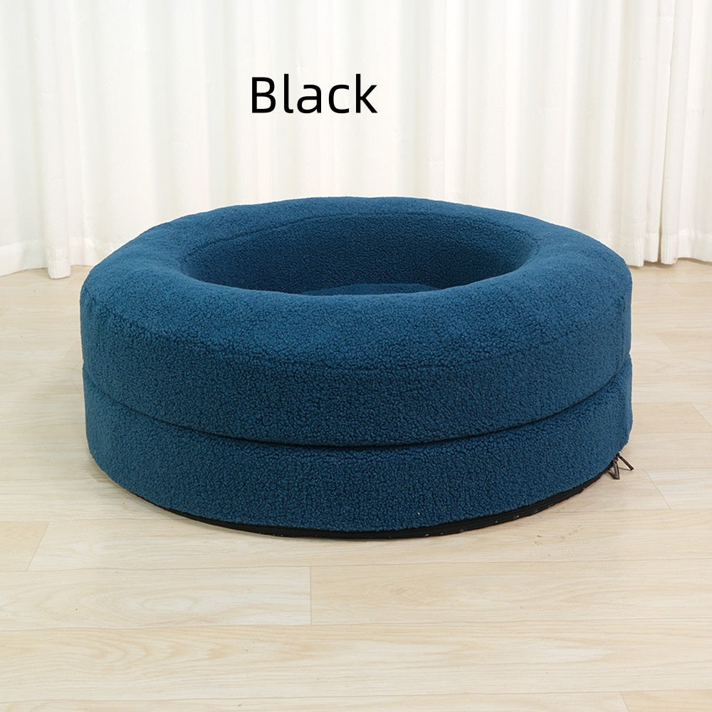 Solid Color Round Pet Bed Comfortable Household Design