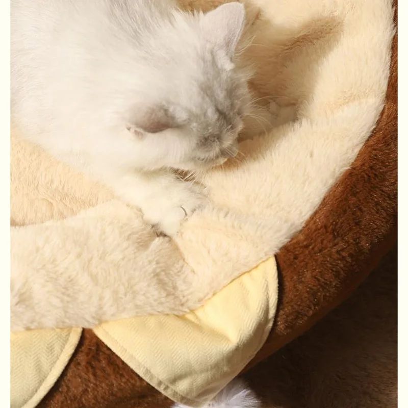 Round Soft Pet Bed Warm Cushion Deep Sleep Design