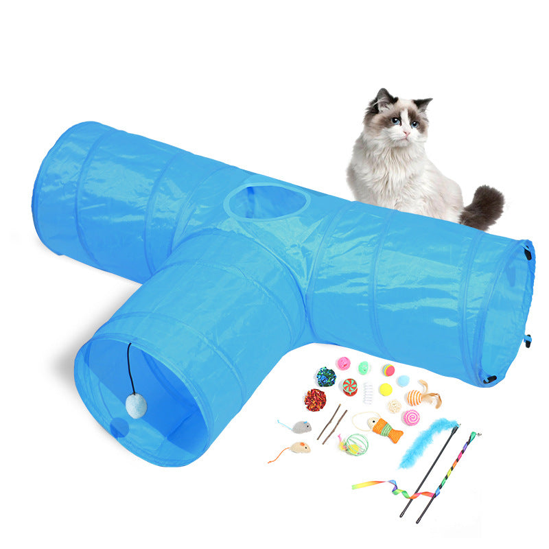 Foldable Cat Tunnel and Climbing Toy Path