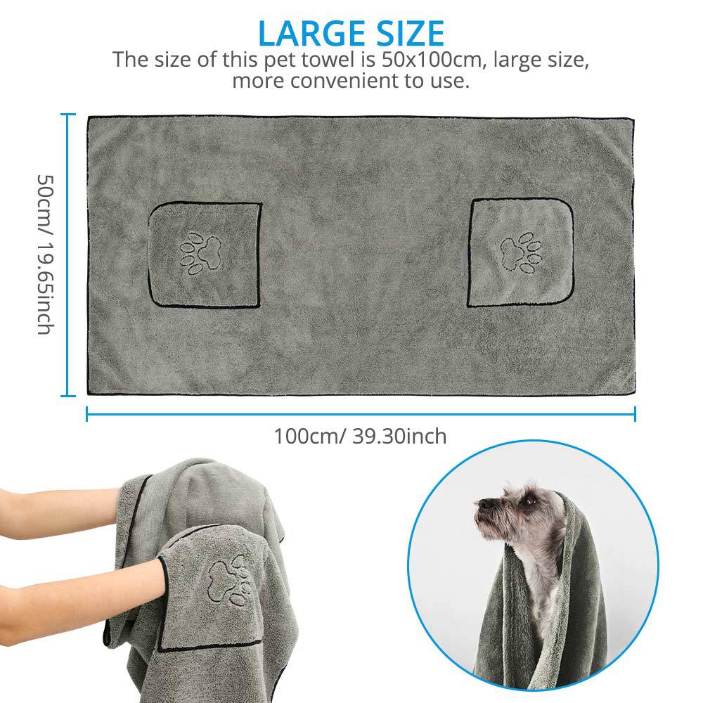 Super Absorbent Large Dog Puppy Bathrobe Soft Pet Towel