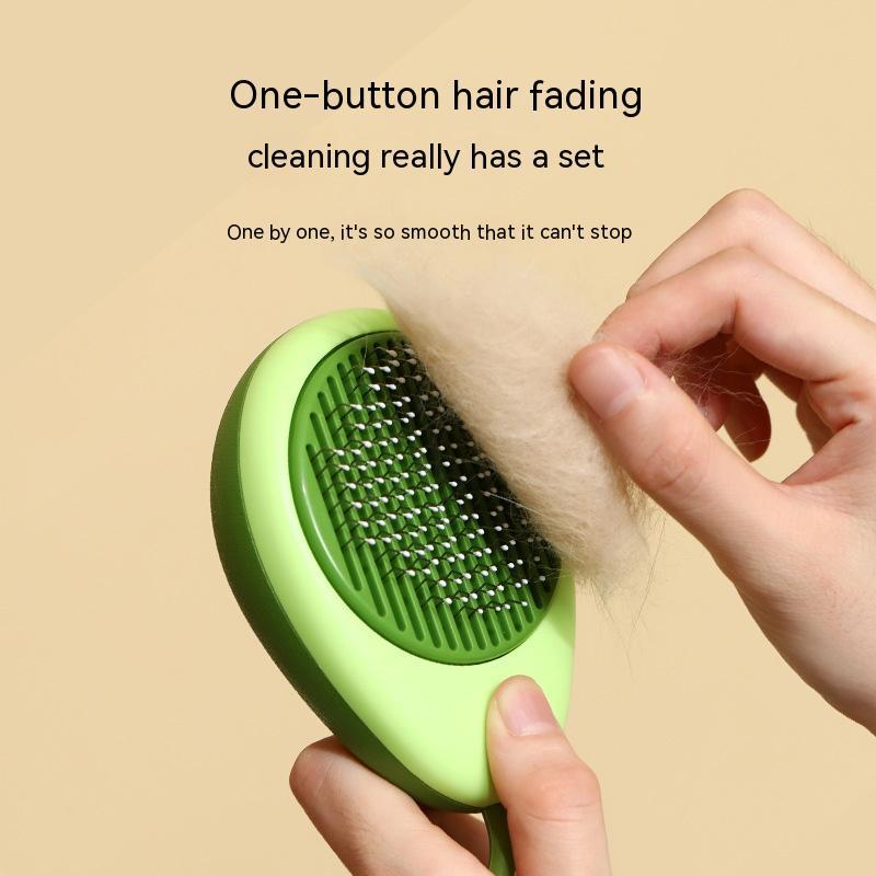 Avocado Shaped Pet Grooming Brush Stainless Steel Hair Remover